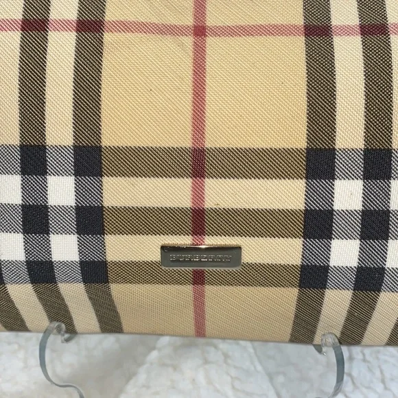 SOLD Burberry Beige House Coated Canvas Pochette Authentic - Picture 3 of 16